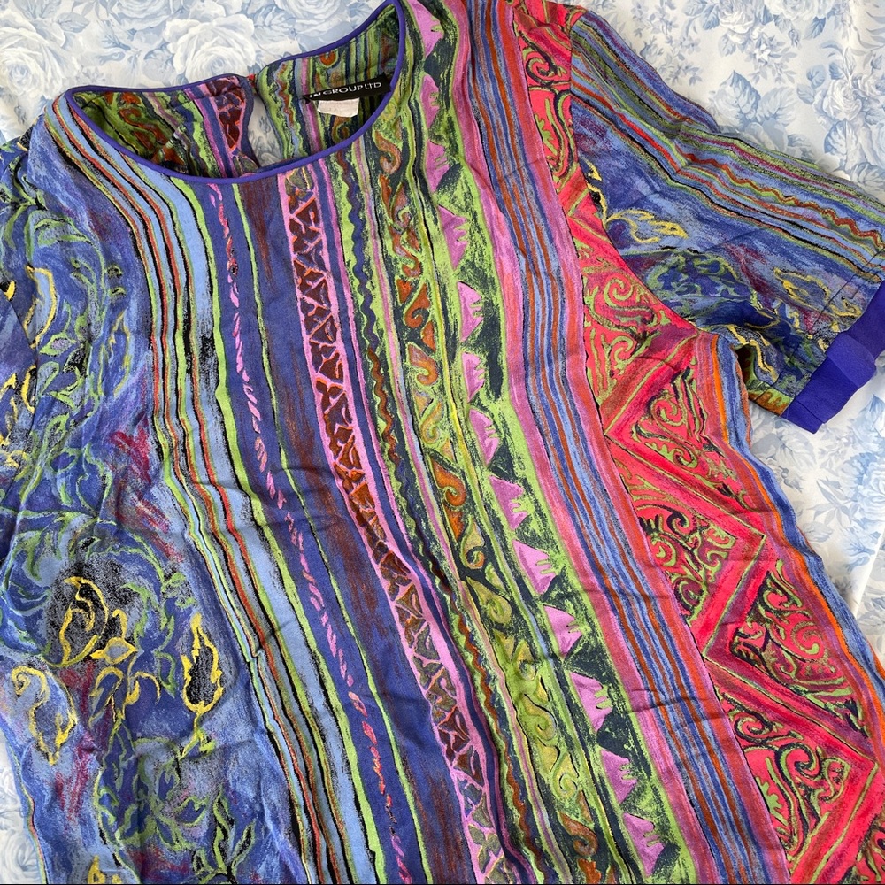 Vintage 12 In Group Ltd Funky Tee Blouse Short Sleeved Costume Party Striped Top